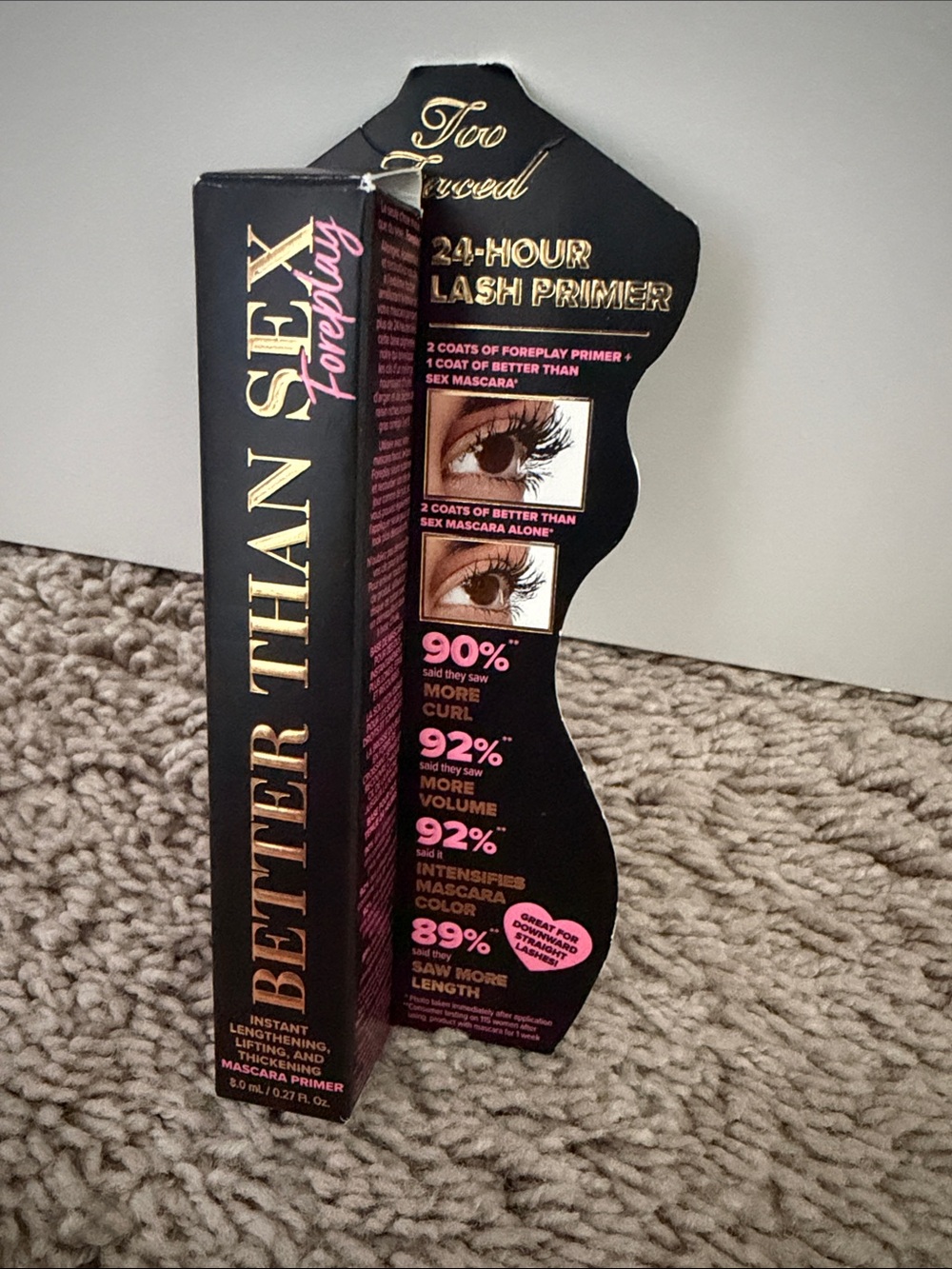 Too Faced Better Than Sex Lash Primer - Black, Pink & Gold Accents